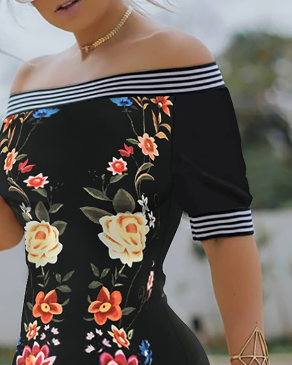 Bardot Flower Design Dress